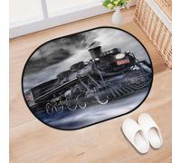 TropicalLife Tapis d'entrée vintage motif train à vapeur pour salon, cuisine, maison, salle de bain, tapis lavable pour intérieur et extérieur, antidérapant, 40 x 60 cm