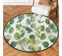 TropicalLife Tapis d'intérieur antidérapant motif feuilles d'eucalyptus pour salon, chambre à coucher, cuisine, salle à manger, chambre d'enfant, 92 cm