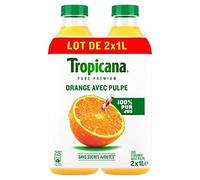 Tropicana Jus orange avec pulpe - Les 2 bouteilles de 1L
