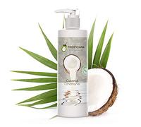 Tropicana Oil Apres Shampoing Naturel avec Huile de Coco Bio (1 Bouteille Pompe 240ml) - Demelant Cheveux Secs et Abîmés avec Aloe vera, Ginseng et Huile d Argan - Réparation Pointes Fourchues