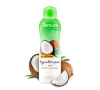 TropiClean Shampoing hypoallergénique pour Chien et Chaton - Nettoyant Doux pour Les Peaux sensibles - Dérivé d'ingrédients naturels - Utilisé par Les toiletteurs - Noix de Coco Douce - 355 ML