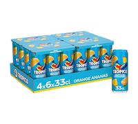 Tropico Saveur Orange & Ananas - Boisson aux fruits, 24 canettes de 33 cl (4 packs de 6)