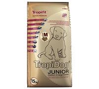 Tropidog Nourriture Super Premium pour Chiots de Dinde, Saumon et œufs de Chiens de Races Moyennes et Grandes, Taille M 15kg