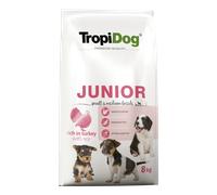 Tropidog Premium Junior Petites et Moyennes Races Saumon avec Riz 8kg+Surprise gratuite pour chien