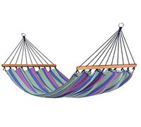 Tropilex Hamac de Jardin Exterieur Simple | Hamac Hippie 120 kg Colombien | Randonnée Pliable | Fabriqué à la Main | 1 Personne | Model Haïti Toile Bleu Vert 320 cm