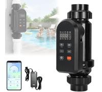 Troqullium Système avancé de chloration for Piscine à Eau salée, avec Cellule autonettoyante en Titane, Surveillance de Tension et Protection Multi-alarmes, for la Plupart des piscines(15g/h)