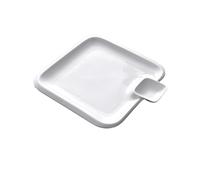 TROSIQUANJIA Nordic Wind Household Simple Pure White Ceramic Frame French Fries Plate -20,3 cm carré avec assiette à sauce