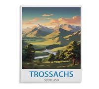 Trossachs Poster de Voyage Vintage de l'Écosse，1000 Pièces Puzzle pour Adultes Enfants Adolescents, Intelligence Soulagement du Stress Divertissement Papier Jouets Bricolage Anniversaire（38x26cm）-C95
