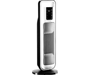 TROTEC Aérotherme céramique TFC 21 E | Chauffage Radiateur soufflant pivotant avec poignée, télécommande, 1 300 W/2 000 W pour 24 m², mode économie d'énergie, écran dimmable, fonction mémoire