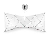 Trotec Cloison de protection VarioScreen 4*180*180 divisible au centre Blanc