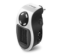 TROTEC Mini-chauffage pour prise murale TFC 1 E | Chauffage de 500 watts | 2 vitesses de ventilation | Fonction d'horloge (1-12 heures) | 10 m²/25 m³ max.