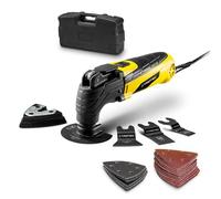 TROTEC Outil multifonctions PMTS 10-230V - Oscillant 300 W avec variateur de vitesse, système de serrage rapide, poignée Softgrip, raccord d’aspiration et mallette + 18 accessoires