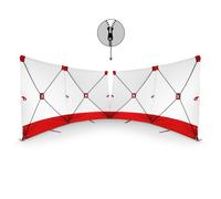 Trotec Panneau d'intimité VarioScreen 4*180*180 divisible au centre Rouge