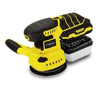 TROTEC Ponceuse excentrique sans fil PESS 10-20V | Sélection en continu de la vitesse de rotation (1-6) | pour feuilles abrasives courantes (Ø 125 mm)