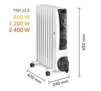 Radiateur bain d'huile TRH 22 E + Thermo-hygromètre / Station météo BZ06