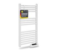 TROTEC Sèche-Serviette électrique connecté TWH 500 S - Montage Mural - 500W | Wi-Fi, IPX4, Design tube plat en blanc, fonctionnement silencieux, idéal pour la salle de bain et les WC d’invités