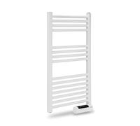 TROTEC Sèche-serviettes électrique TWH 500 S - 500 W - Montage mural - Tube plat blanc - Fonctionnement silencieux - IPX4 - Idéal pour salle de bain et WC d'invités