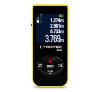 TROTEC Télémètre laser BD11 Robuste boîtier, IP54, avec arrêt automatique, mesure distances, surfaces et volumes