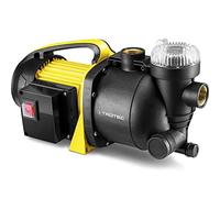 TROTEC TGP 1005 E Pompe à eau de jardin à filtre intégré 1000 W, 3300 l/h, hauteur de refoulement 42 m, aspiration 7 m, pour récupérateur d’eau de pluie, citerne et puits