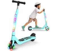 Trotinette Electrique Enfant 6-8-10-12 Ans Electric Scooter Enfant 5.3 Pouces Avec Lumière Led Colorée&3 Hauteurs Ajustables,Scooter Électrique Enfant Charge Max 70 Kg,Vitesse Max 10 Km/H