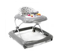 Asalvo Diver Déambulateur pour bébé, premiers pas, centre d'activités, plateau amovible, 12 mélodies, lumières LED, 3 hauteurs, pliage compact, 6 freins, jusqu'à 12 kg, étoiles grises