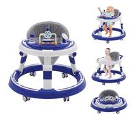Trotteur Bébé 5 en 1,Anti-roulis Montessori Musical Jouet,Conception Pliable,Plateau Amovible,Roues Silencieuses à 360°,Adaptées aux Enfants âgés de 6 Mois et Plus