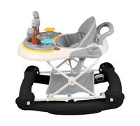 Trotteur Bébé,5 en 1 Poussette pour bébé,Boîte à Musique Cartoon Amovible,Capot pivotant à 360 degrés,poignée de poussée Haute,Jeu Bébé 6 mois et+,67 * 72 * 92cm-Noir(A)