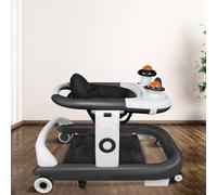 Trotteur Bébé 5 en 1, Trotteur Pliable pour bébé, 5 Niveaux de réglage la Hauteur, Centre d'activités Enfants avec Roues muettes Anti-Renversement -70 * 56 * 42cm- Noir