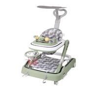 Trotteur Bébé 5en 1, Trotteur pour Bébé avec panier de basket + musique + lumières, Chariot de Marche Bebe avec Centre de Jeux, Baby Walker à Partir de 6 Mois-vert