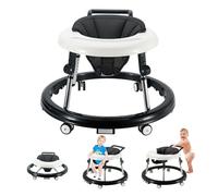 Trotteur Bebe avec- Aide à la marche robuste avec 4 positions réglables - Idéal comme aide à la marche pour les premiers pas de votre enfant (Black)