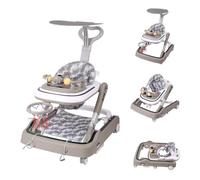 Trotteur Bebe avec ensemble de jeu et tapis de sol,Aide à la marche robuste pliable avec 5 positions réglables,Idéal comme aide à la marche pour les premiers pas de votre enfant (Kaki-65 * 58 * 90cm)