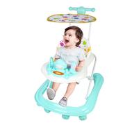 Trotteur Bébé avec fonction pousseur, Marchette Evolutif Bébé avec Boîte à Musique et Lumières, Coussin de Siège Lavable,62 * 68 * 36-81cm, Vert