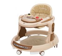Trotteur Bébé,Babywalker avec 4 Hauteurs Réglables, Anti-renversemen,Trotteurs avec Roues Silencieuses à 360°,Plateau Repas et Plateau d'activités Musical Amovible,9 Mois et plus