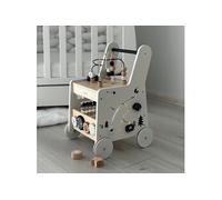Trotteur Bébé Bois, Table D'activité Poignée Confortable, Roues Antidérapantes