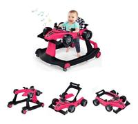 Trotteur Bébé Evolutif 4 en 1 - DREAMADE - Hauteur Réglable - Musique et Lumière - Forme de Voiture - Charge 15KG - 6-18 Mois