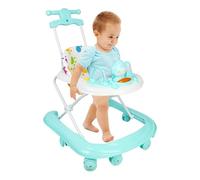 Trotteur Bébé Evolutif avec 5 Hauteur Réglable, Marcheur Bébé Pliable avec Coussin de Siège Confortable, avec Lumières et Mélodies& Verrière rotative à 360 degrés,62 * 68 * 36-81cm - vert