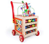 Trotteur Bebe Fille Garcon Jouet Enfant-Troteur Marche Jeux Bebe 1 An,Porteur Bebe Fille Chariot de Marche en Bois,Trotteur Bebe Evolutif Jeux Marcheur Troteure Jouet Enfant Fille Cadeau Bébé 1 2 An