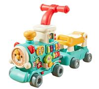 Trotteur bébé garçon 5 en 1 avec train vapeur, clavier musical, jeux d’éveil et fonction apprentissage - Trotteur bebe évolutif