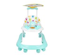 Trotteur Bébé Garçon&Fille 2en 1 avec Hauteur Réglable, Trotteur Marche Bébé avec Musique,8 roues, musique, auvent,Vert