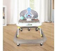 Trotteur Bébé Garçon Fille Evolutif 2en1, Trotteur Marche Bebe Pliable avec 4 Hauteur Réglable, musique + plateau amovible, Tout-petits 6+ Mois,KAKI