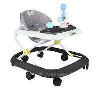 Trotteur Bébé Pliable 4 en 1 avec Hauteur Réglable, Marchette Evolutif Bébé avec Boîte à Musique et Lumières, Coussin de Siège Lavable pour Enfants de 6 à 18 Mois -67 * 72 * 92cm- Noir (B)