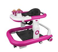 Trotteur Bébé Pliable, 5 Hauteurs Réglables, avec Plateau Musical Détachable, Rose et Blanc, 67 x 57 x 55 cm (Rose)