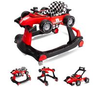 Trotteur Bébé Pliable Formula Racing 3in1, jouet d’activités, lumières & mélodies, hauteur réglable, rose, 6 Mois+ (Rouge)