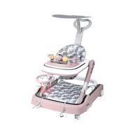 Trotteur Bébé Pliable, Hauteur Réglable, Trotteur Pousseur Bébé avec musique, Voiture jouet pour enfants, Charge maximale 20kg (rose-C)