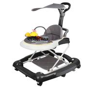 Trotteur Bébé Pliable, Hauteur Réglable, Trotteur Pousseur Bébé avec musique, Voiture jouet pour enfants (Noir, 67 * 75 * 85cm)