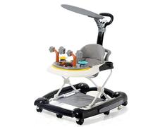Trotteur Bébé Pliable, Hauteur Réglable, Trotteur Pousseur Bébé avec musique, Voiture jouet pour enfants, Charge maximale 20kg (Noir-A)