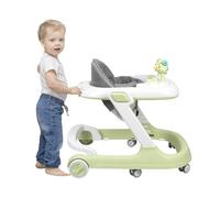 Trotteur Bébé Pliable, Station de Jeu Électronique Amovible avec Lumières et Mélodies, Hauteur Réglable, Rangement Facile, 6 Mois et Plus, 60 * 55 * 70cm- Vert clair