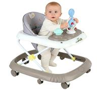 Trotteur Bébé Pliable，Trotteur pour bébé avec plateau d'activités musical amovible, Station de Jeu Électronique Amovible avec Lumières et Mélodies, Hauteur Réglable (kaki)