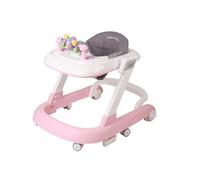 Trotteur Bébé Pousseur 2 en 1, Evolutif, Favorise l'Eveil, Pliage Compact - Tablette de Jeux & Boîte à Musique - Hauteur Réglable - Dès 9 mois-*55 * 70cm- Rose