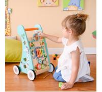 Teamson Kids Pousseur Trotteur en Bois Apprentissage de la Marche bébé Enfant Bleu PS-T0008
